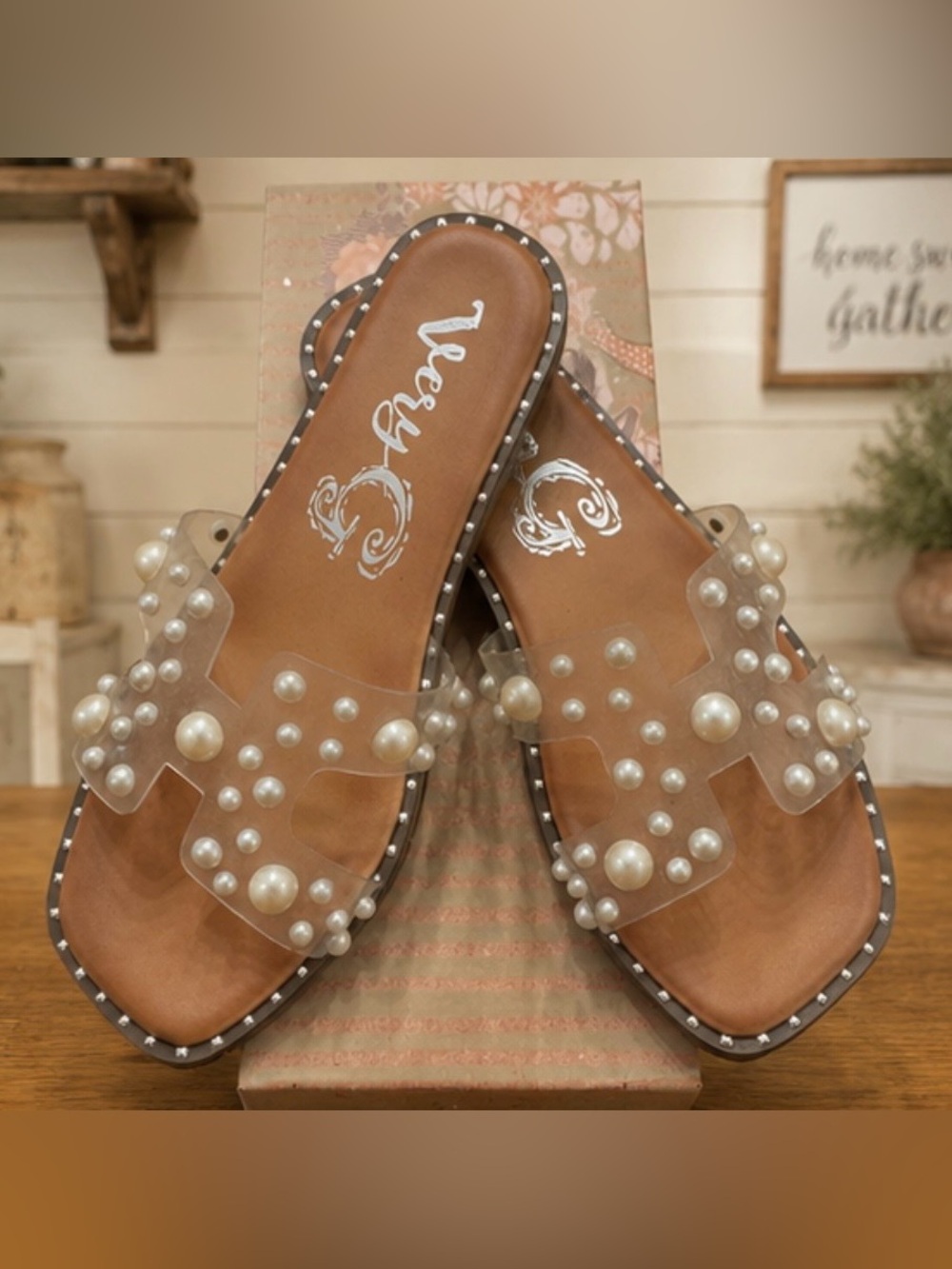 Gracie Pearl Studded Sandals